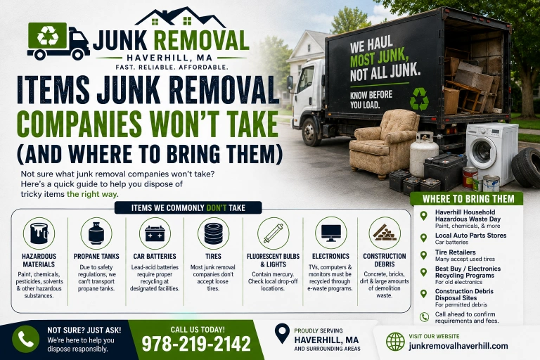Items Junk Removal Companies Won’t Take